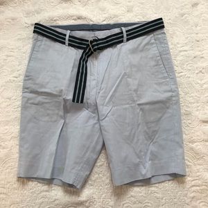 UNIQLO**Navy/White Striped Shorts w/Belt**Large